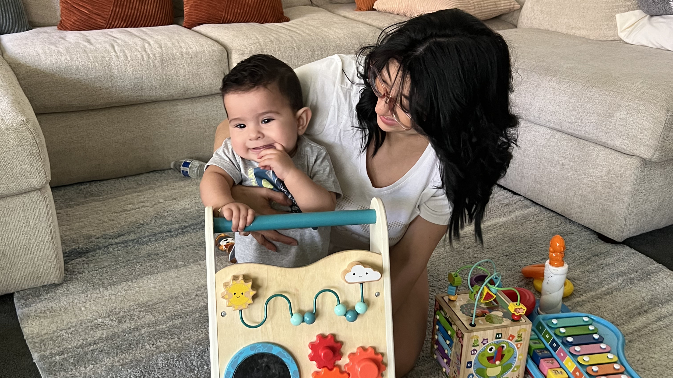 Upland resident Jessica Flores plays with her nine-month-old son Jaziel. Photo courtesy of IEHP Foundation.